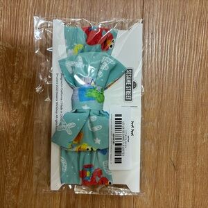 Sesame Street Kids Hair Bow - Blue with Characters